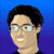 pixel profile, a person with a short hair, glasses, white skin and always smiling
