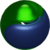 Green/blue orb, original version with a hole which shows the background